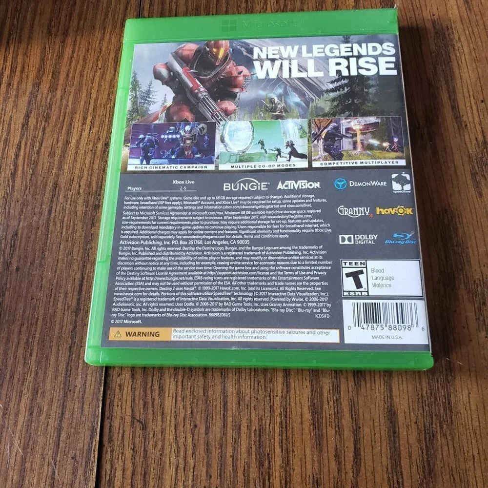 Destiny 2 Xbox One With Inserts 2017